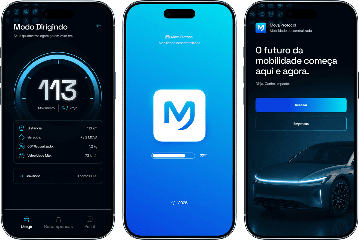 Screenshots do app Mova