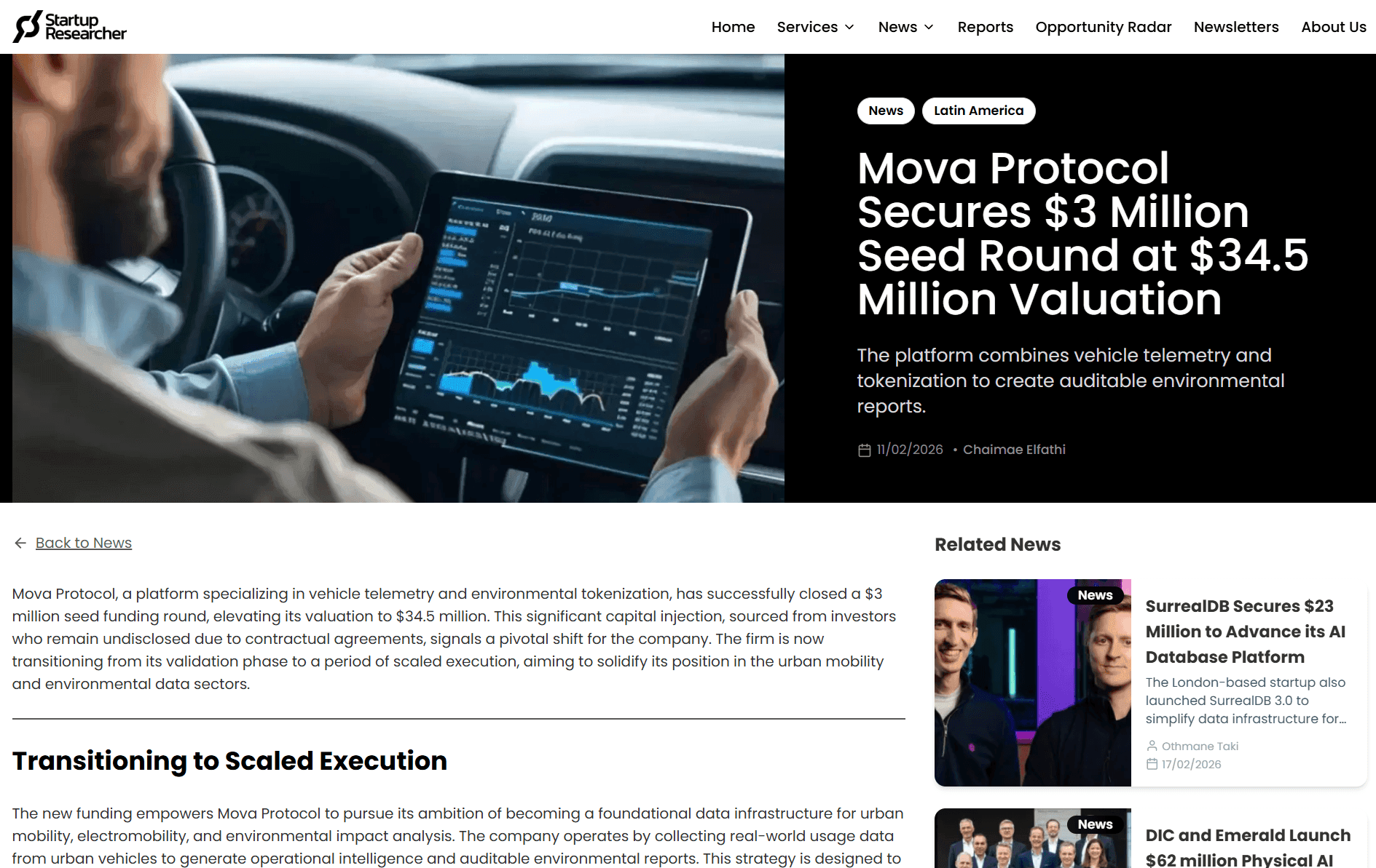 Mova no Startup Researcher