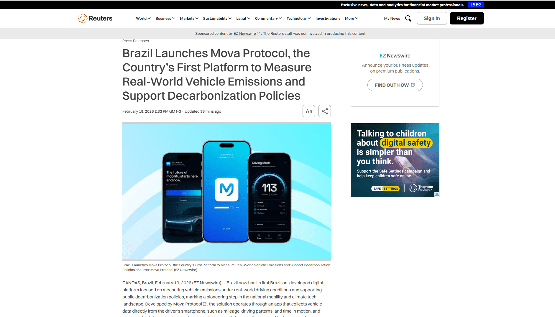 Mova no Reuters